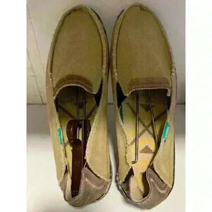 Mens Fashion Casual Loafers Canvas Beige & Brown
